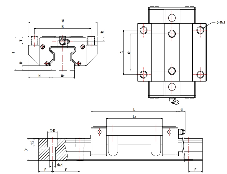 香蕉视频官网22系列法兰型滚柱滑块